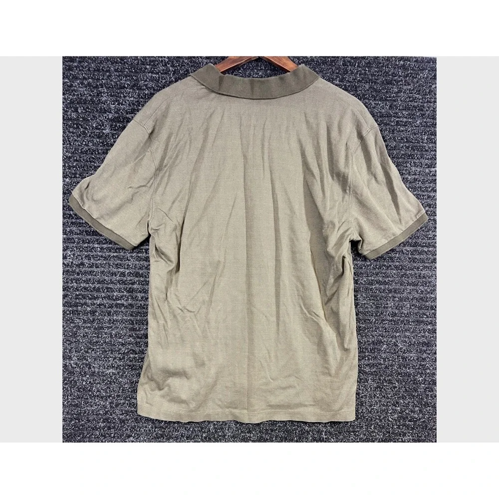 Banana Republic Luxe Touch Polo Shirt Short Sleeve Casual Top Olive‎ L